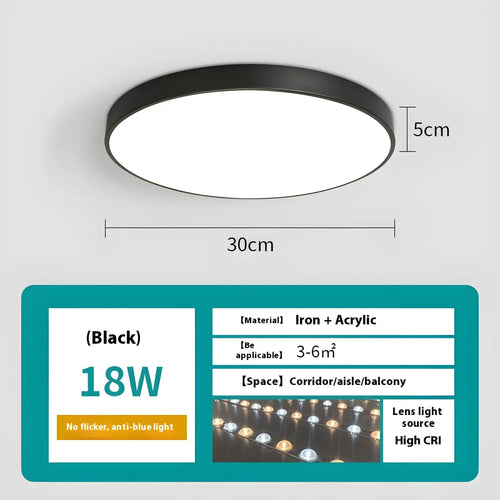 Dimmable Smart Ceiling Lamp with Remote - Bedroom & Living Room LED Light