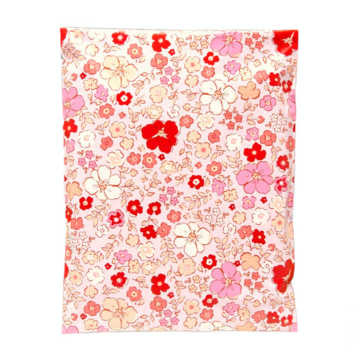 Ditsy Pink Flower Poly Mailers Size 12x15.5 Colorful Shipping Bags