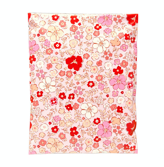 Ditsy Pink Flower Poly Mailers Size 12x15.5 Colorful Shipping Bags