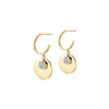 Double Round CZ Dangle Earrings Gold Plated Drop For Women