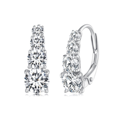 S925 Sterling Silver 0.50 Carat Moissanite Earrings for Women