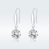 S925 Sterling Silver Earrings 2.6x0.8cm Plated Platinum with Pavé Setting CZ for Women