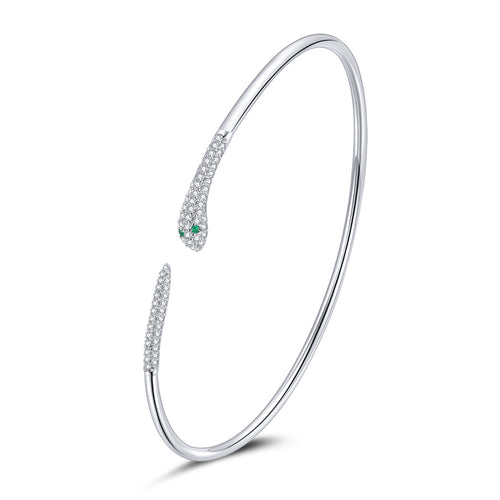 S925 Sterling Silver Bracelet with Pavé Setting CZ 6cm Diameter for Women