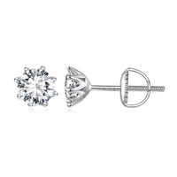 S925 Silver 0.5 Carat Moissanite Earrings 6.0mm for Women