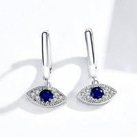 S925 Platinum Plated Pavé Setting CZ Earrings - 1.9*1cm - Women's Jewelry