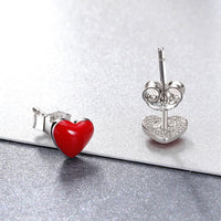 S925 Sterling Silver Plated Platinum Enamel Earrings