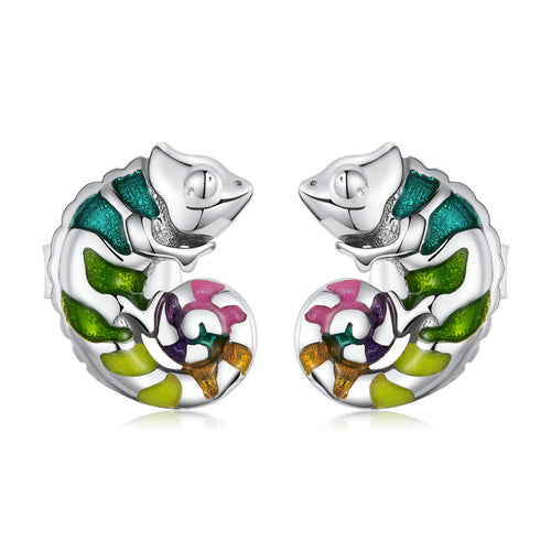 S925 Sterling Silver Enamel Earrings for Women