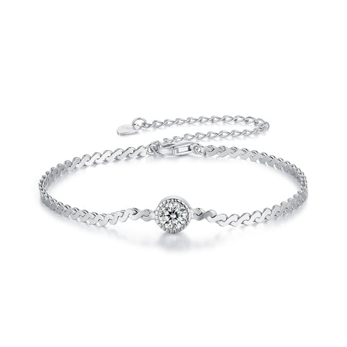 S925 Sterling Silver 5.0mm Moissanite Bracelet for Women