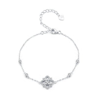 S925 Sterling Silver 0.5 Carat Moissanite Bracelet 16cm+5cm for Women