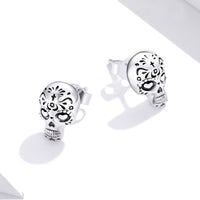 S925 Oxidized Silver Earrings Size 1*0.7cm for Women
