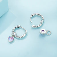 S925 Sterling Silver Earrings with Transparent Glass for Women