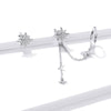 S925 Sterling Silver Earrings with CZ in Pavé Setting, 5.9cm Length, 1cm Size for Women
