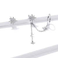 S925 Sterling Silver Earrings with CZ in Pavé Setting, 5.9cm Length, 1cm Size for Women