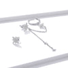 S925 Sterling Silver Earrings with CZ in Pavé Setting, 5.9cm Length, 1cm Size for Women