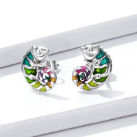 S925 Sterling Silver Enamel Earrings for Women