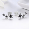 S925 Oxidized Silver Pavé CZ Earrings for Women