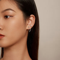 S925 Sterling Silver 40mm Pavé CZ Earrings
