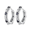 S925 Oxidized Silver Pavé CZ Earrings Size 14*2.5mm for Women