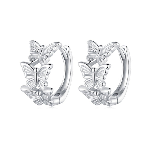 S925 Sterling Silver Earrings with Plated Platinum for Women