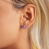 S925 Sterling Silver Plated Platinum Enamel Earrings for Women