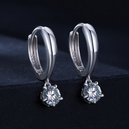 S925 Sterling Silver 0.50 Carat Moissanite Earrings for Women