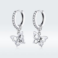 S925 Oxidized Silver Pavé Setting CZ Earrings for Women