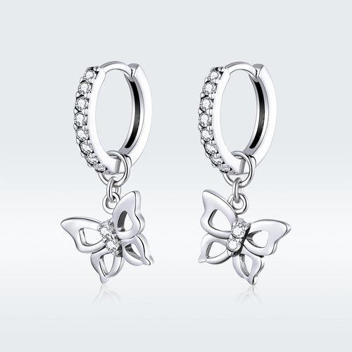 S925 Oxidized Silver Pavé Setting CZ Earrings for Women