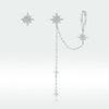 S925 Sterling Silver Earrings with CZ in Pavé Setting, 5.9cm Length, 1cm Size for Women