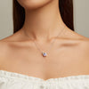 S925 Sterling Silver Adjustable Necklace with CZ Pendant for Women