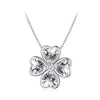 S925 Sterling Silver Pendant Necklace with Pavé Setting CZ in Platinum for Women