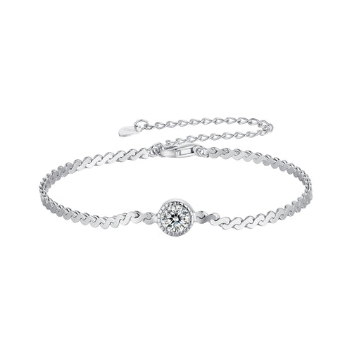 S925 Sterling Silver 5.0mm Moissanite Bracelet for Women