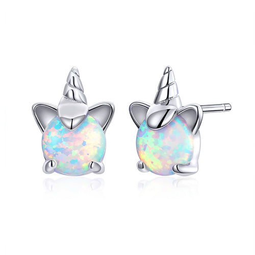 S925 Sterling Silver Earrings with Translucent Opal