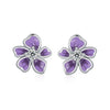 S925 Sterling Silver Plated Platinum Enamel Earrings for Women