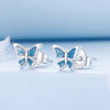 S925 Sterling Silver Earrings with Enamel Process, 6*8mm, Plated Platinum for Women