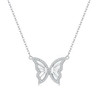 S925 Sterling Silver Plated Nacre & CZ Necklace, 40+5cm for Women