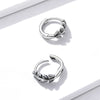 S925 Oxidized Silver Earrings 1.2*0.5cm for Women