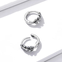 S925 Oxidized Silver Earrings 1.2*0.5cm for Women
