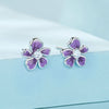S925 Sterling Silver Plated Platinum Enamel Earrings for Women