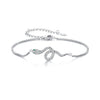 S925 Sterling Silver & Pavé CZ Platinum-Plated Bracelet