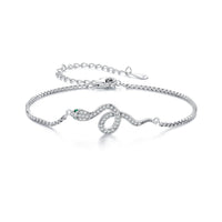 S925 Sterling Silver & Pavé CZ Platinum-Plated Bracelet