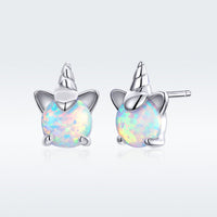 S925 Sterling Silver Earrings with Translucent Opal