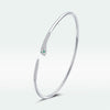 S925 Sterling Silver Bracelet with Pavé Setting CZ 6cm Diameter for Women