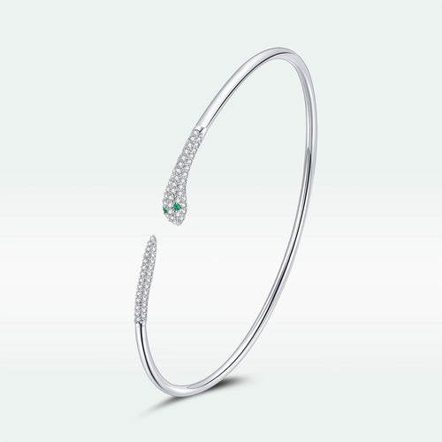 S925 Sterling Silver Bracelet with Pavé Setting CZ 6cm Diameter for Women