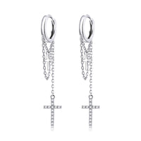 S925 Sterling Silver Plated Platinum Pavé Setting CZ Earrings for Women