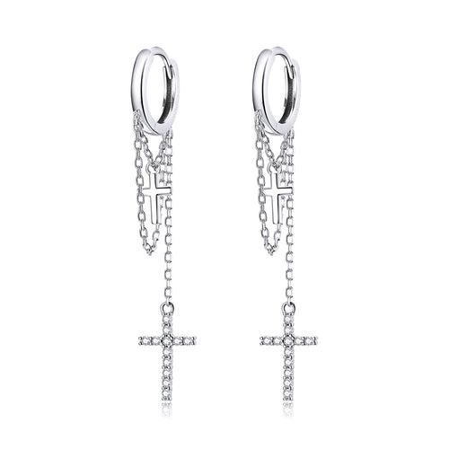 S925 Sterling Silver Plated Platinum Pavé Setting CZ Earrings for Women