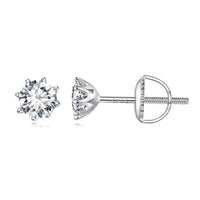 S925 Silver 0.5 Carat Moissanite Earrings 6.0mm for Women