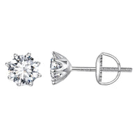 S925 Silver 0.5 Carat Moissanite Earrings 6.0mm for Women