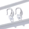 S925 Sterling Silver Earrings 2.6x0.8cm Plated Platinum with Pavé Setting CZ for Women