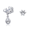 S925 Sterling Silver Earrings with Oxidized Finish and Pavé Setting CZ