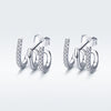 S925 Sterling Silver Platinum Plated Pavé Setting CZ Earrings